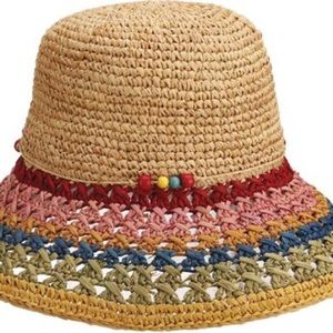Free People Cappelli Straw Hand Crocheted